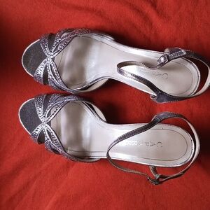 Caparros Womens Silver Lame Shoes